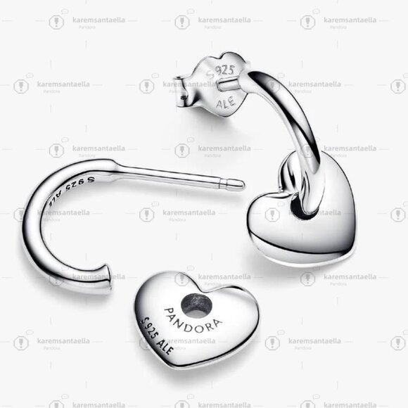 Pandora Jewelry - Pandora Heart Open Hoop Earrings